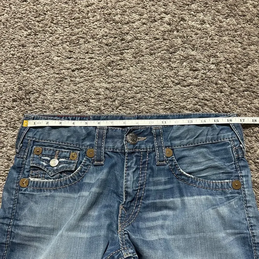 Vintage True Religion Jeans Thick Stitch Ricky Big T y2k Made in USA 31 (33x29)